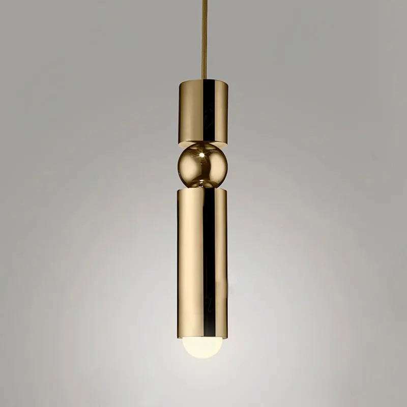 Nordic led Pendant Light Modern Lamp Cylinder Pipe golden led Pendant Lamp for foyer bedroom home decoration Pendant Light