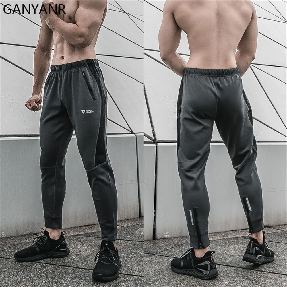 

GANYANR Running Pants Men Training Jogging Gym Sports Sportswear Leggings Trousers Trackpants Workout Sweatpants Bodybuilding