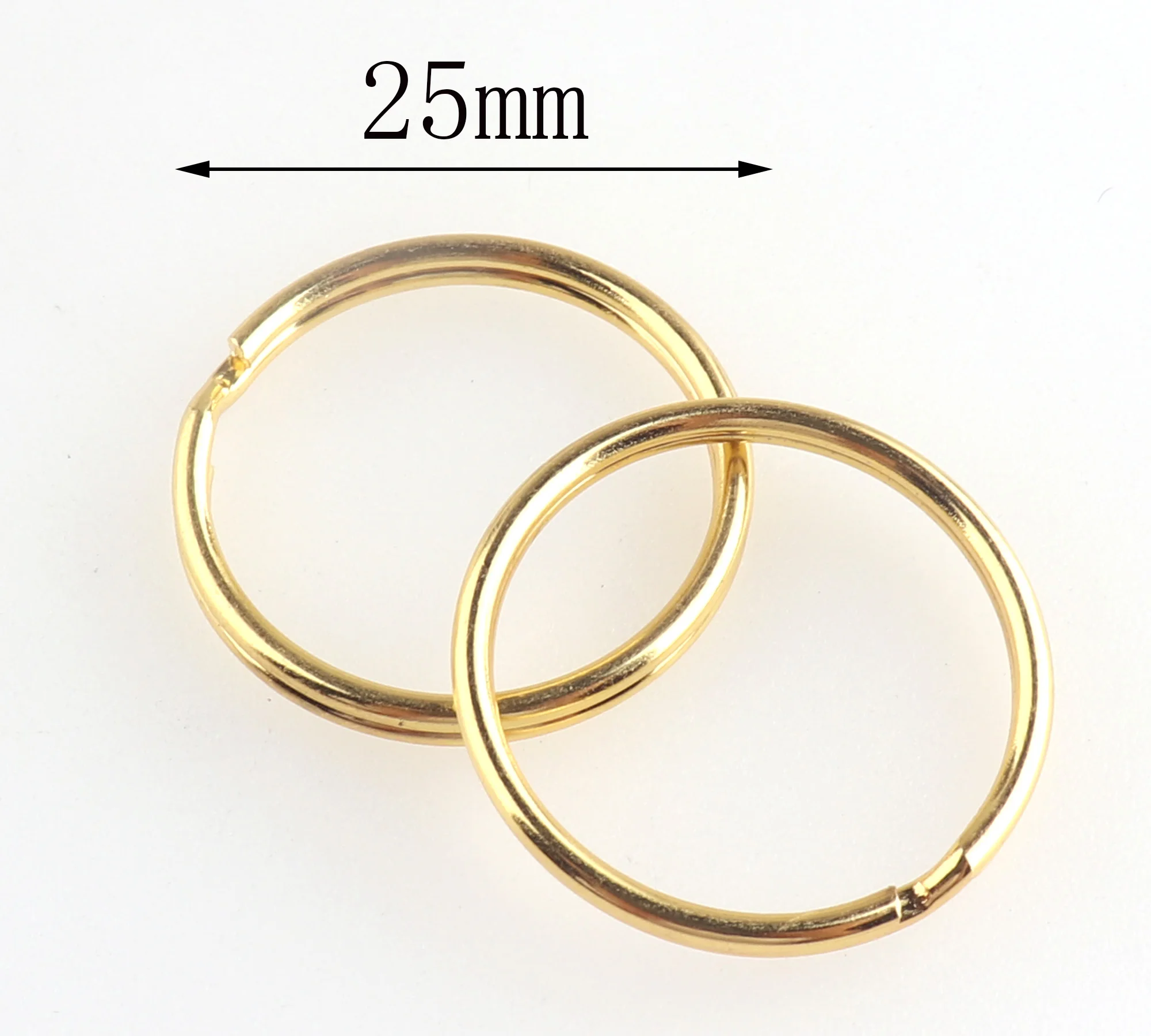 25mm Gold Jump Ring Split Ring 10pcs Key Chain Key Ring Iron Round Ring DIY Accessories Jewelry Charm Purse Handbag Bag Hardware