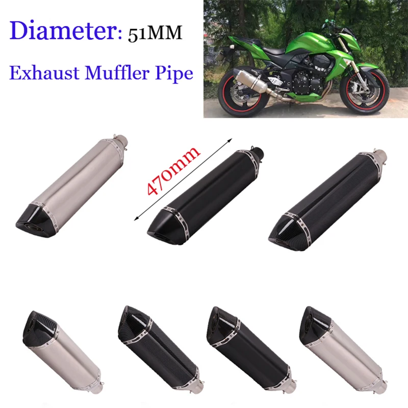 

Universal Motorcycle Exhaust Vent Pipe DB Killer For 51mm Muffler Silencer Stainless Carbon Fiber 470mm Muffler System Pipe