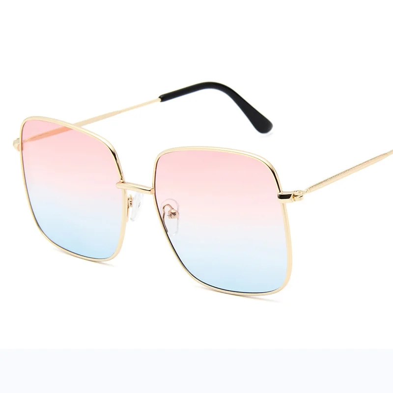 RBRARE Classic Square Sunglasses Women Brand Designer Retro Metal Big Frame Sun Glasses For Men Vintage Gradient Oculos Feminino