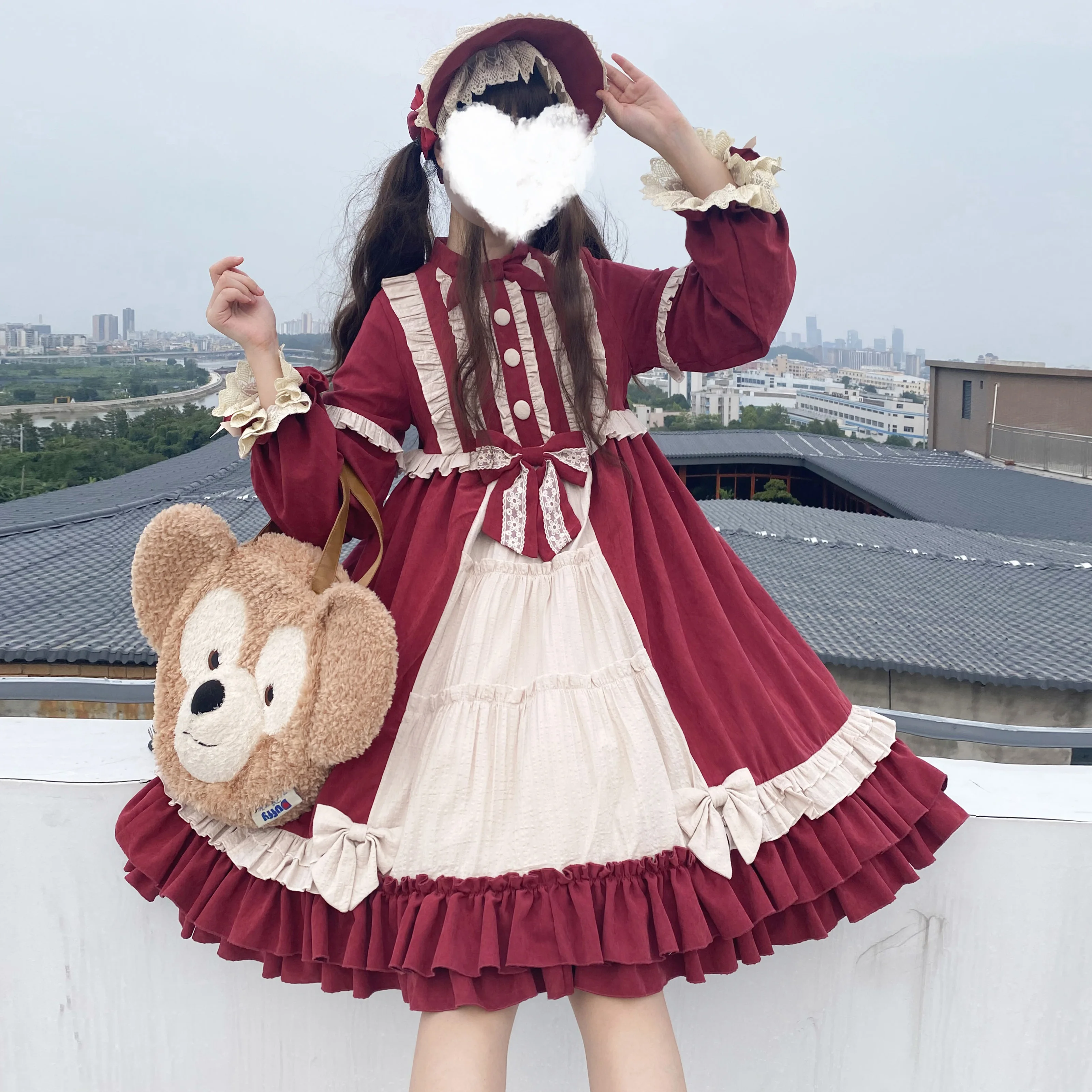 

Original Lolita Genuine Mori Fairy Tale Lolita Daily Dress Long Sleeve Op Dress kawaii clothing fairy kei lolita dress