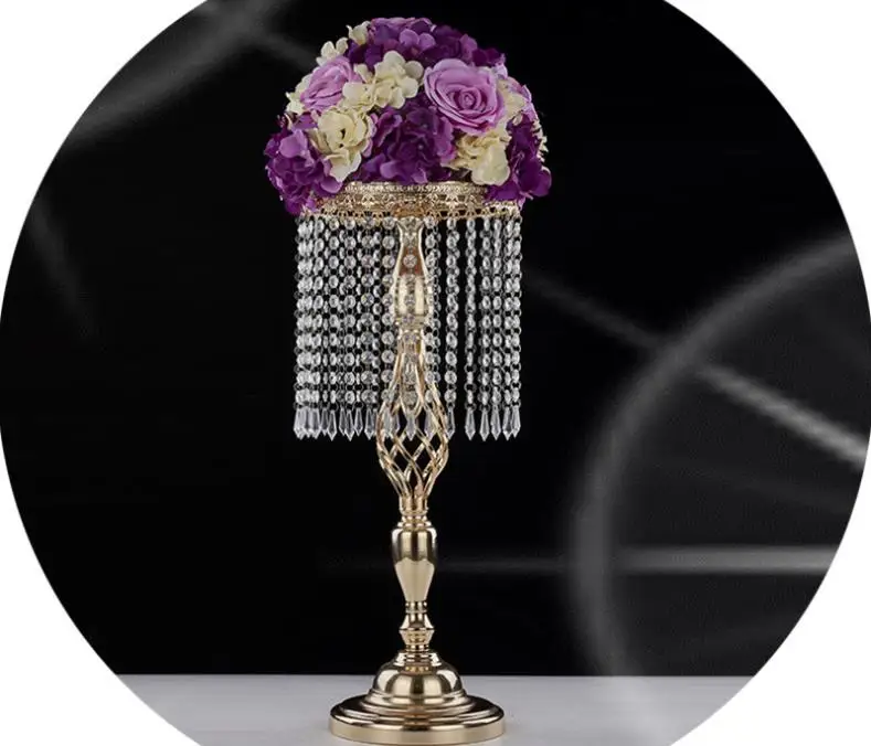 70cm Rhinestone Candelabra Party Elegant Candle Holder Pretty Table Centerpiece Vase Stand Crystal Candlestick Wedding Decor SN