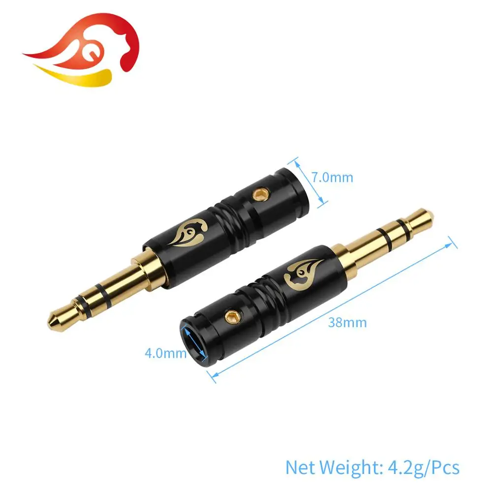 QYFANG 3.5mm Earphone Plug Audio Jack 3 Poles Stereo Metal Adapter Straight Gold Plated Copper Wire Connector For HiFi Headphone