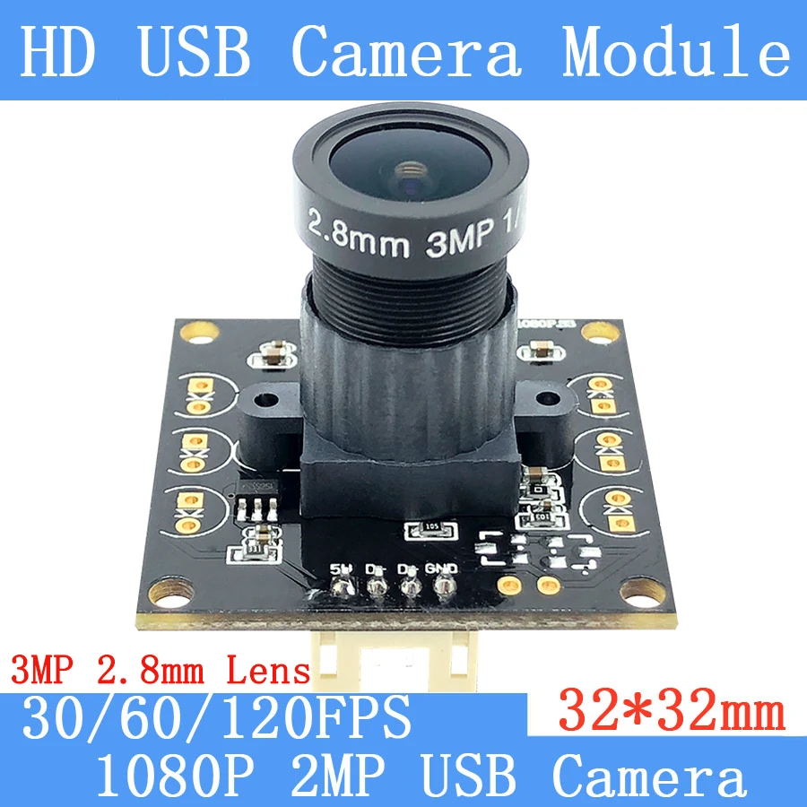 

2MP 120° Wide Angle 1920*1080P Full HD 60FPS 120fps Webcam High Speed Mini CCTV Android Linux OTG UVC USB Camera Module