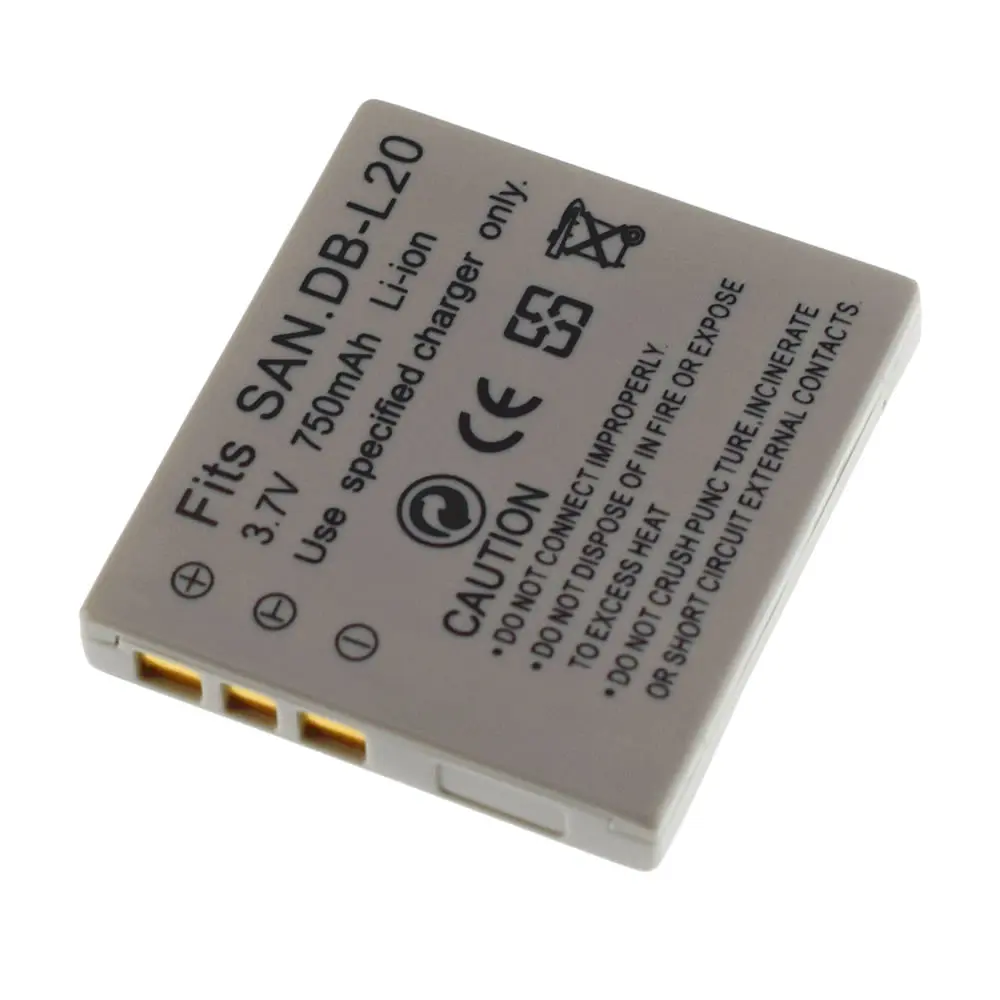 2 x New Battery for Sanyo DB-L20 DBL20 Xacti VPC-C4V VCP-CG9 VPC