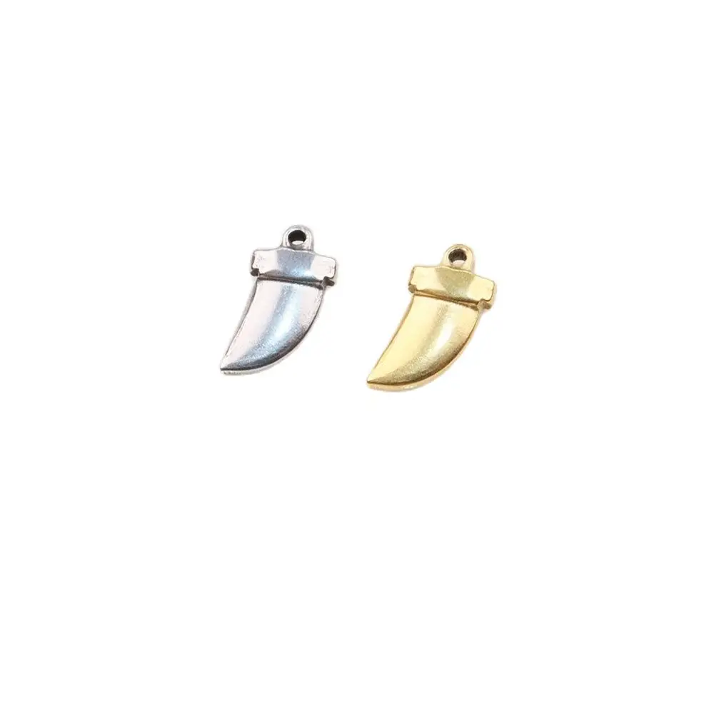 5pcs 12*6mm Wholesale Stainless Steel High Quality Teeth Charms Pendant DIY Necklace Earrings Bracelets Unfading 2 Colors