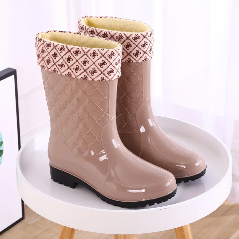 Rain Boots Woman Water Shoes Women Slip On Keep Warm Non-Slip Boots Women Lluvia Boots Washing Shoe Rain Boots For Women d34