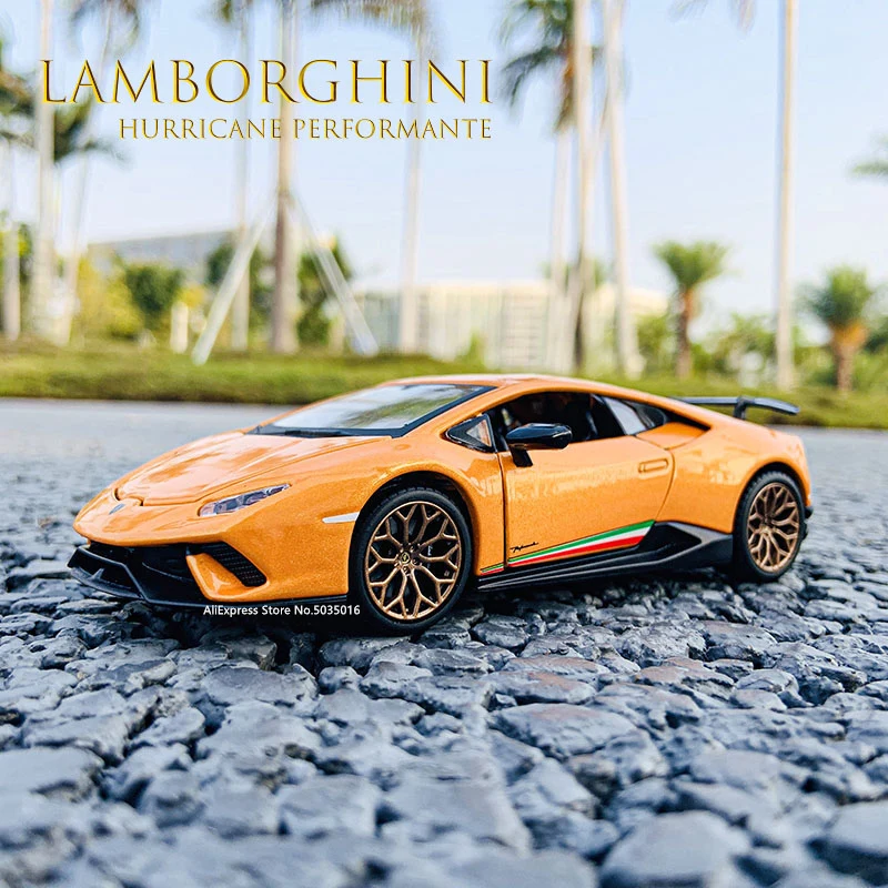 Bburago 1:32 Lamborghini Hurricane Performante sound and light alloy simulation pull back car model carton box alloy car model цена и фото