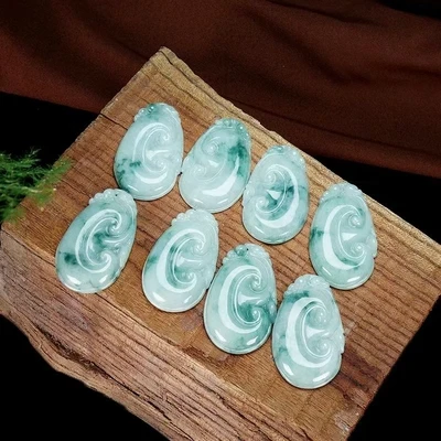 เครื่องประดับธรรมชาติสินค้า Jadeite คุณภาพสูงสร้อยคอคู่มือประติมากรรมจี้ประณีต Accessorie