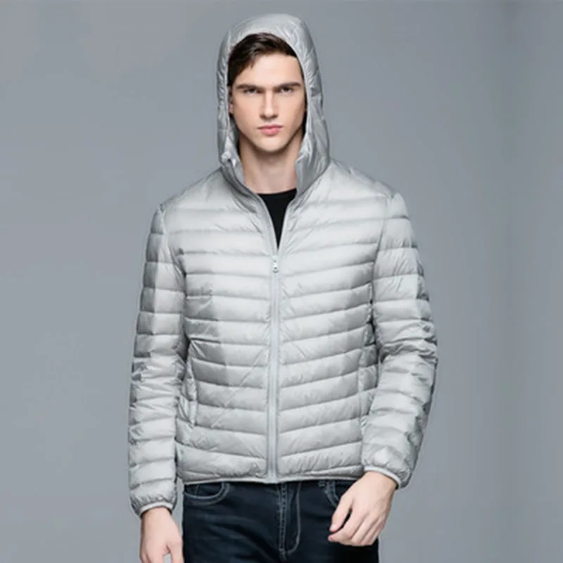 Man Winter Autumn Jacket White Duck Down Jackets Men Hooded Ultra Light Down Jackets Warm Outwear Coat Parkas Outdoors