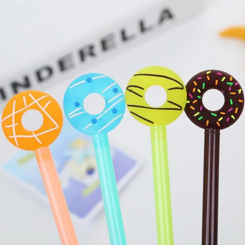 Jonvon Satone 50 Pcs Cute Pen Sweet Candy Ring Neutral Pen Plastic for Writing Pens Wholesale Stationery Kawaii School Supplies