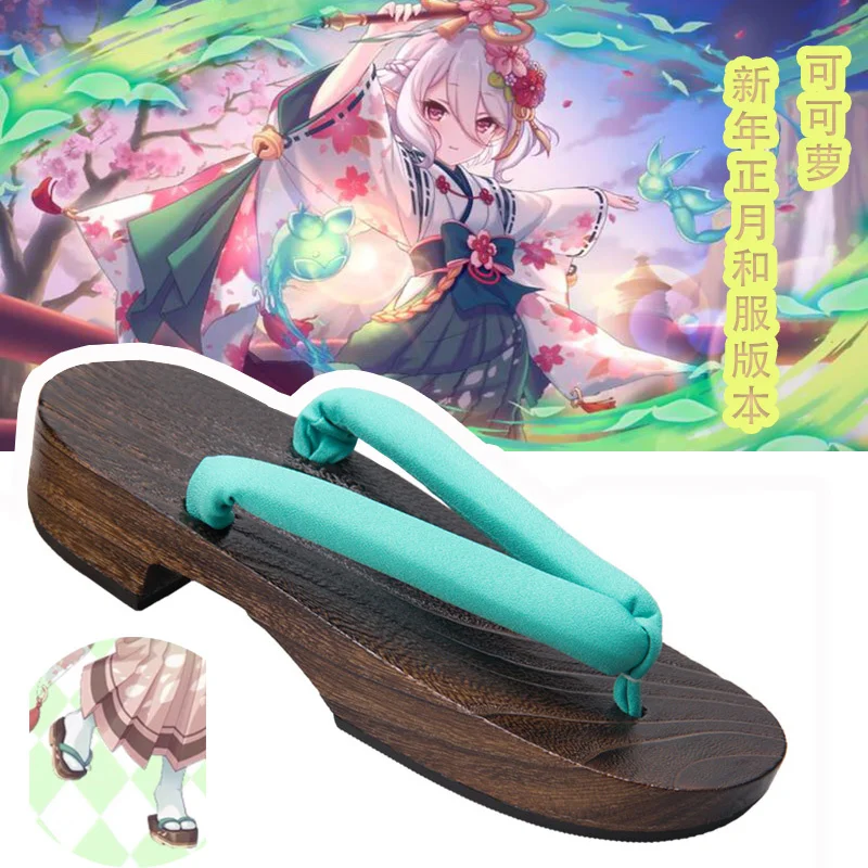 WHOHOLL Geta Summer Slipper For Women Japanese Anime Cosplay Lolita Shoes Wood Clogs Women Flip Flops Indoor Slippers