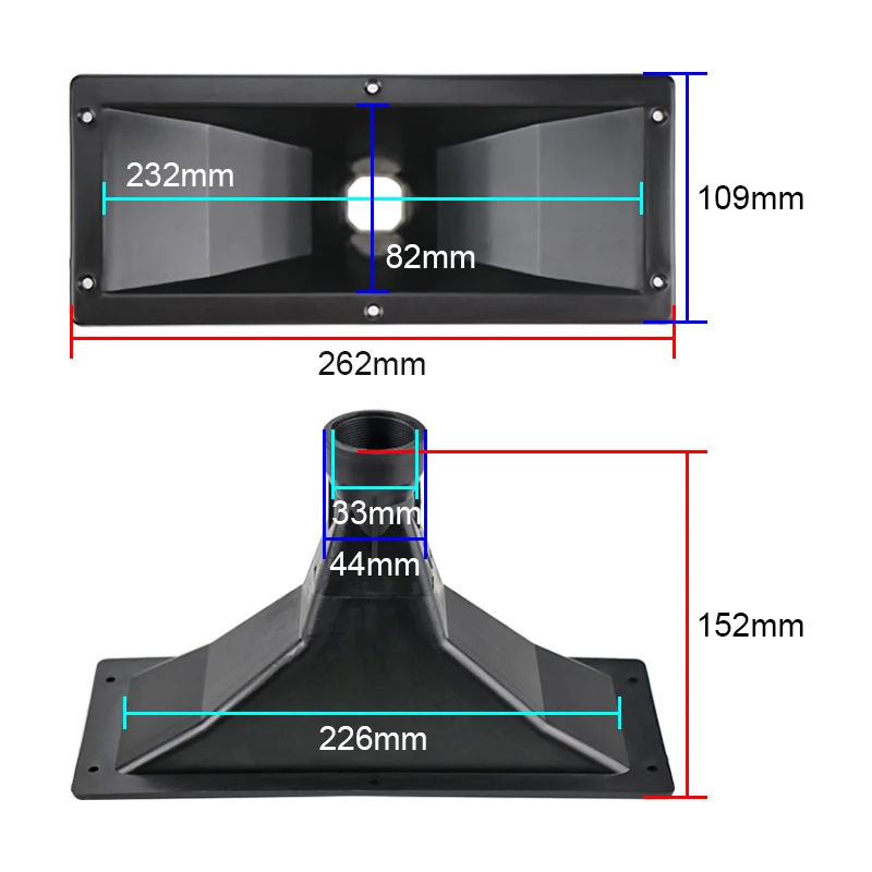262*109 millimetri 44 nucleo Tweeter Altoparlante del Corno Per La Fase KTV Audio Tweeter Accessori In Plastica ABS Corno Drive Testa 2pcs