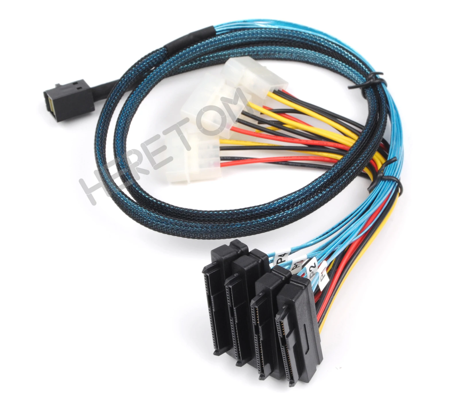 LSI LSI00412 Internal Cable SFF8643 to x4 SAS8482 w/power (mini SAS HD Cable) 1M