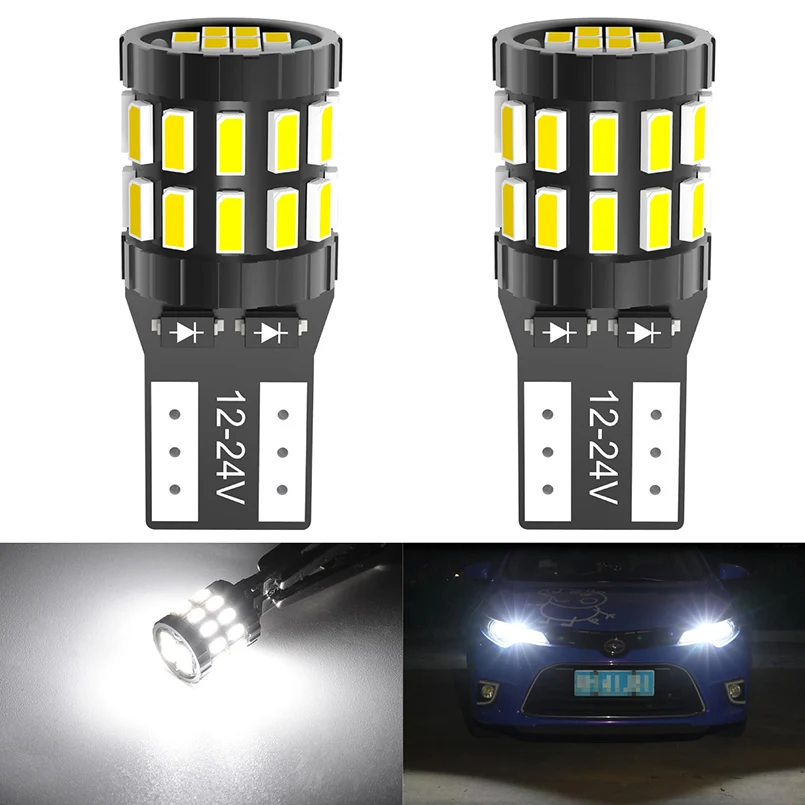 Светодиодные лампы T10 W5W 30SMD 3014 Canbus, 2 шт. - Белый, Синий, Красный, Желтый — фото товара