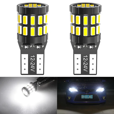 Светодиодные лампы T10 W5W 30SMD 3014 Canbus, 2 шт. - Белый, Синий, Красный, Желтый