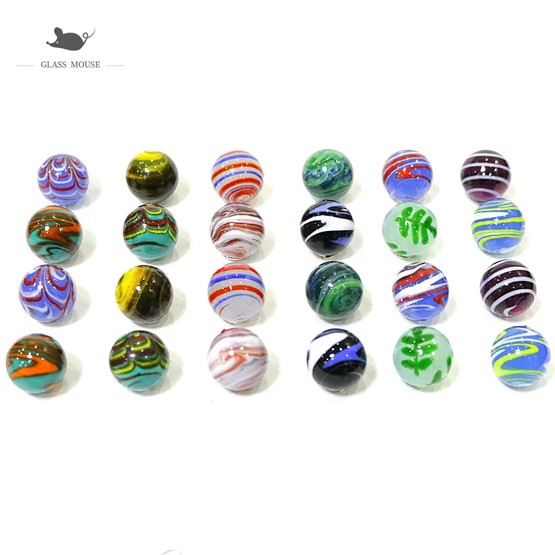 16MM Custom Colorful Handmade Murano Glass Marbles Balls Ornaments Home Vase Bonsai Decor Accessories Game Pinball Toys For Kids