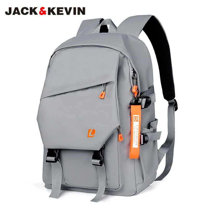 JackKevin Men 15.6 inch Laptop Backpack Male Oxford Textile Water Proof USB Charging Backpacks For Man School Sports Travel Bags