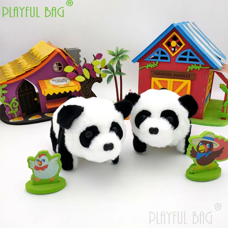 Simulazione di puzzle di phonation divertente elettrico adorabile panda peluche swing doll elettronico pet regalo di natale ornamento wd13