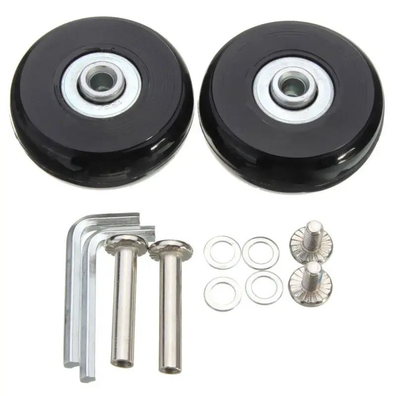 Hot sale Black Luggage Suitcase Replacement Wheels Suitcase Repair OD 50mm Axles Deluxe Black with Screw