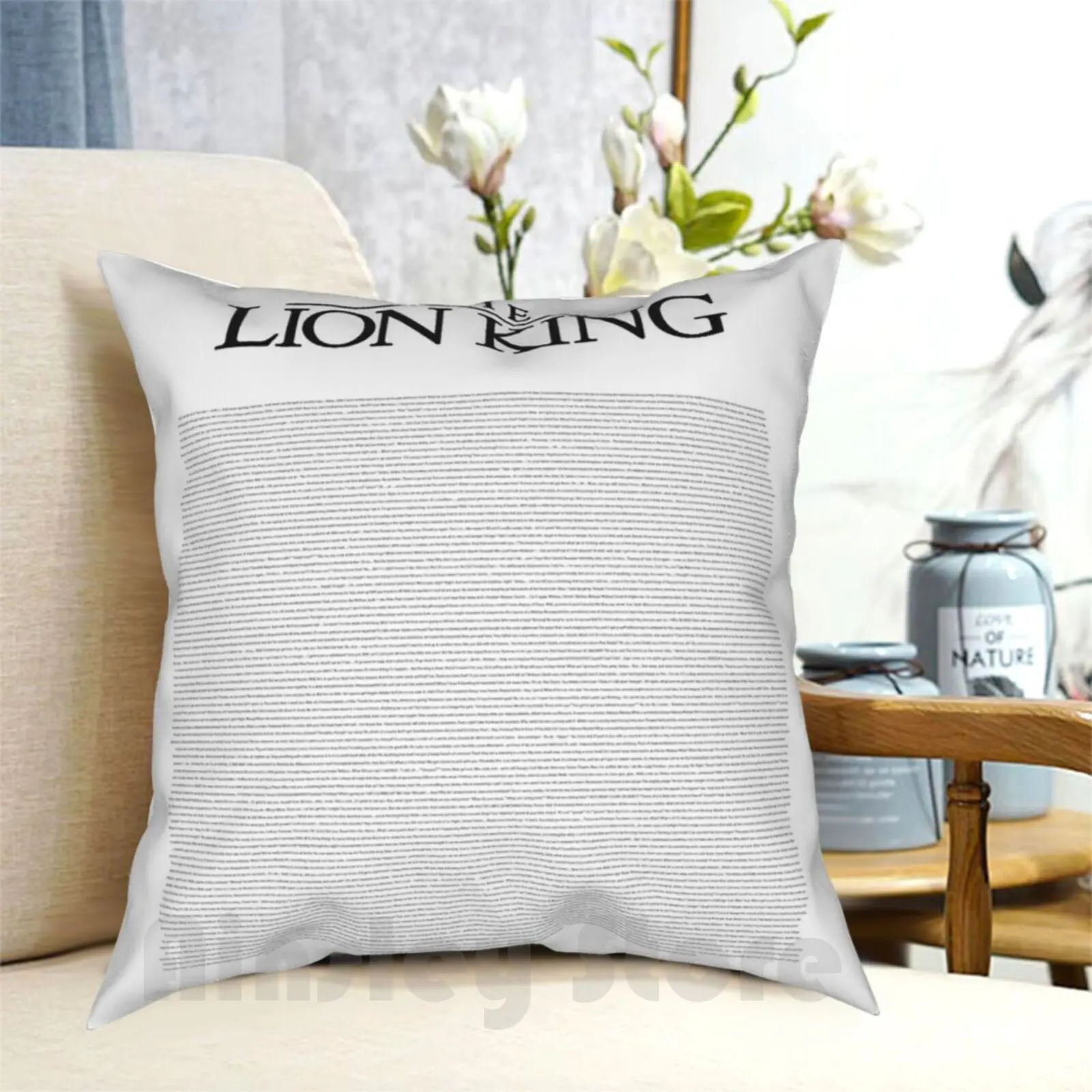 The Lion King Script Pillow Case Printed Home Soft Throw Pillow Lion King The Lion King Backpack Scripts Movies Script