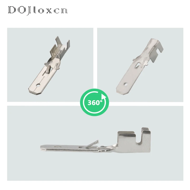 20/50/100/200 Pcs 6.3mm Series Lengthened Square Wiring Plug Long Automobile Connector Wiring Terminal DJ612-6.3C