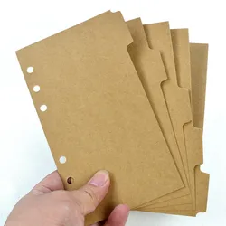 5Pcs A5 A6 Loose-leaf Diary Inner Page Notebook Scrapbook Index Tabs Planner Divider Pages with 6 Holes