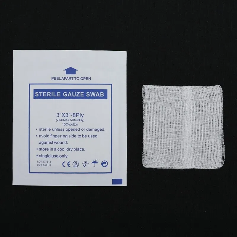 Gaze almofada ferida suprimentos de cuidados 3 tamanhos produtos quentes 10 pçs/lote gaze almofada algodão primeiros socorros à prova dwaterproof água ferida vestir estéril