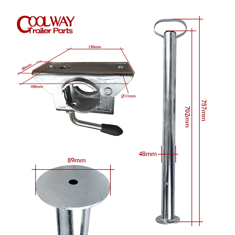 48mm Prop Drop Stand 700mm Long for Trailer Jockey Support Legs & Clamp Corner Steady RV Parts Camper Caravan Accessories