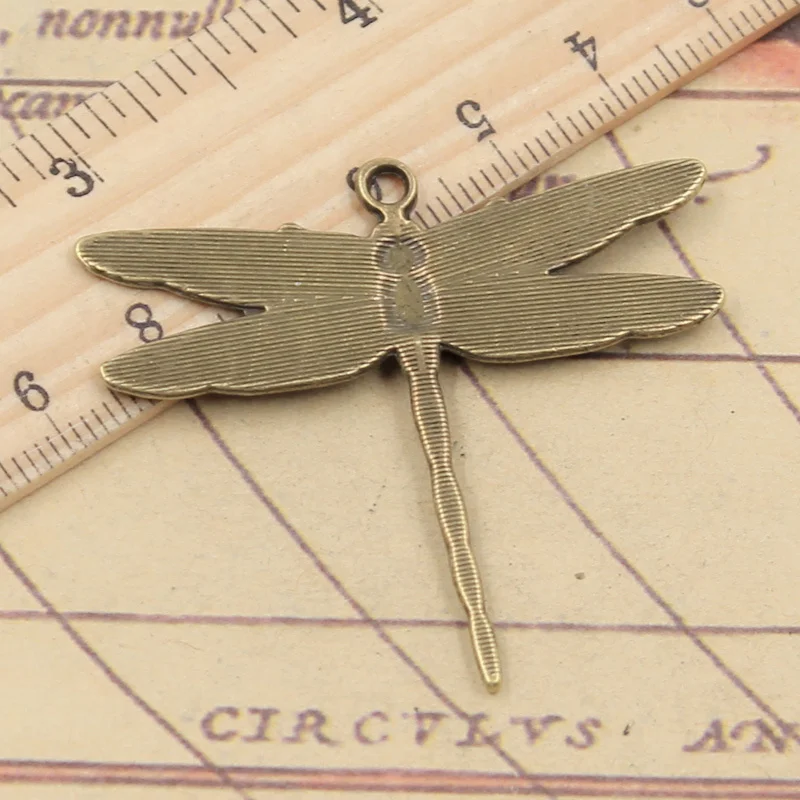 10pcs Charms Dragonfly 43x47mm Tibetan Bronze Silver Color Pendants Antique Jewelry Making DIY Handmade Craft Pendant