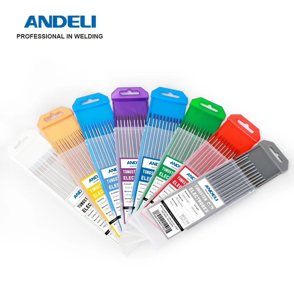 Asta di saldatura per elettrodi di tungsteno ANDELI 1.6 2.0 2.4 3.2mm WT20 WC20 WL20 WL15 WZ8 WP WY20 WR20 per saldatrice Tig