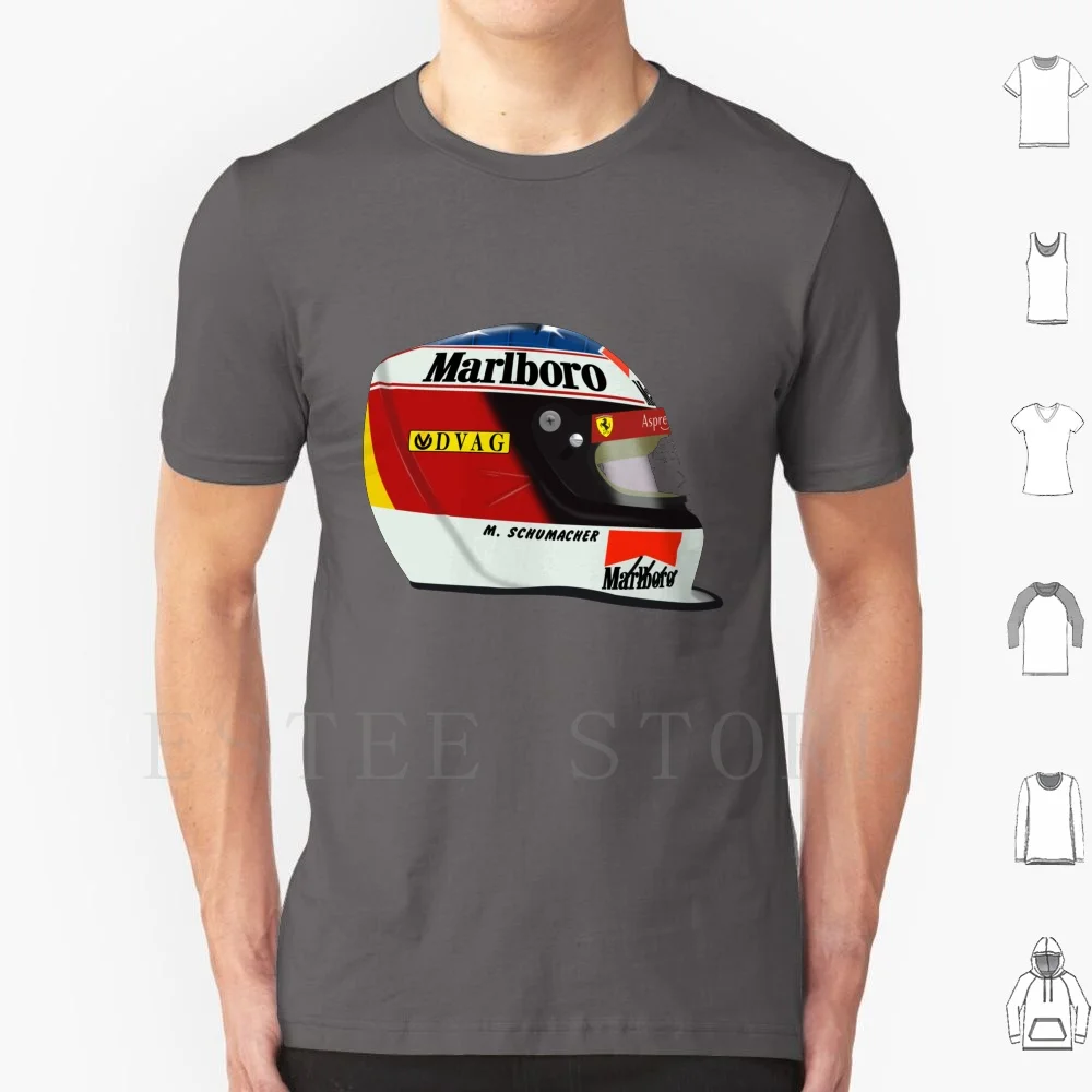 Michael Schumacher 1996 Helmet T Shirt DIY Big Size 100% Cotton Michael Schumacher Grand Prix Motor Racing 1996 1990s