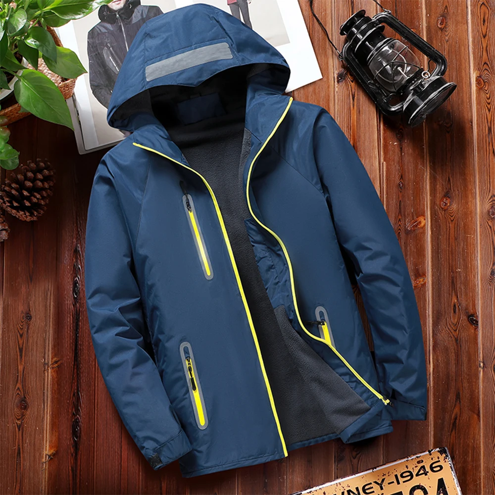 2023Men Autumn Thin Outdoor Jacket Waterproof Jacket Outwear Windbreaker Reflective Article Jackets For Men Rain