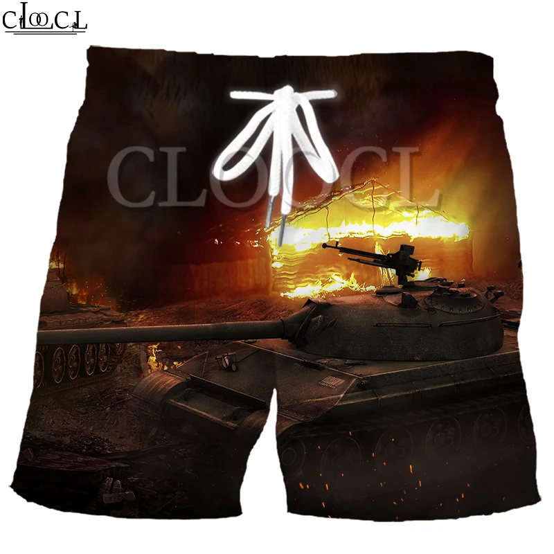 CLOOCL Games World of Tanks Fashion Men's Sportswear Pants 3D Print Hip Hop Mens Shorts Homme Summer Beach Casual Streetwear