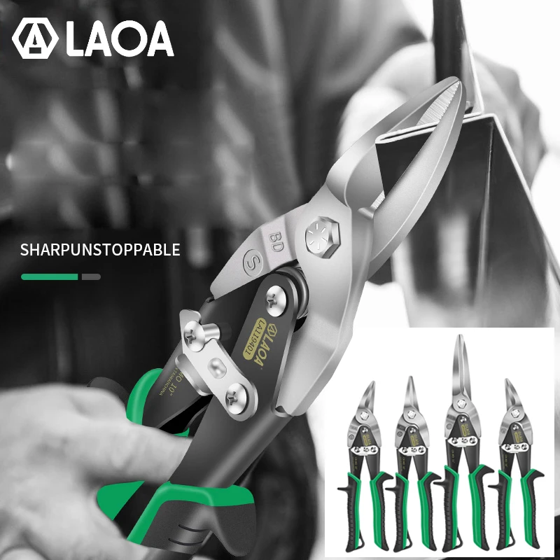 LAOA Industrial Stainless Steel Scissors Elbow Shears Strong Metal Cutting