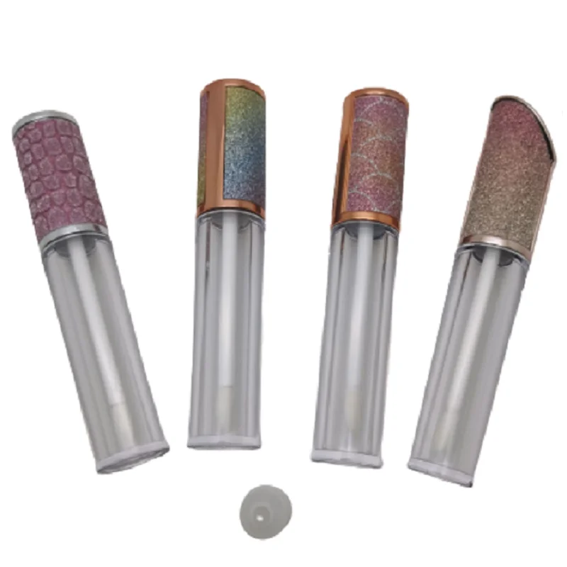 

Rainbow Glitter Lid Clear Wand Lip Gloss Tube 5ML Empty Cosmetic Liquid Lipstick Liptint Packaging Container Bottle