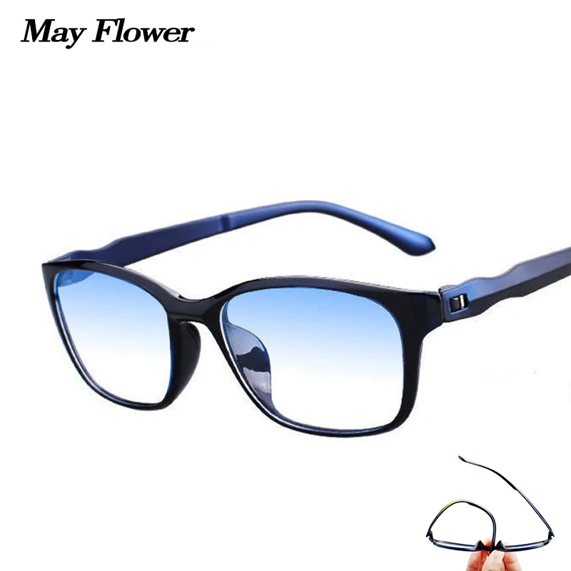 May Flower Anti-blue Ray Computer Glasses TR90 Presbyopic Glasses Frame For Men Reading Glasse Women Grade Glasse Eyeglasses Men