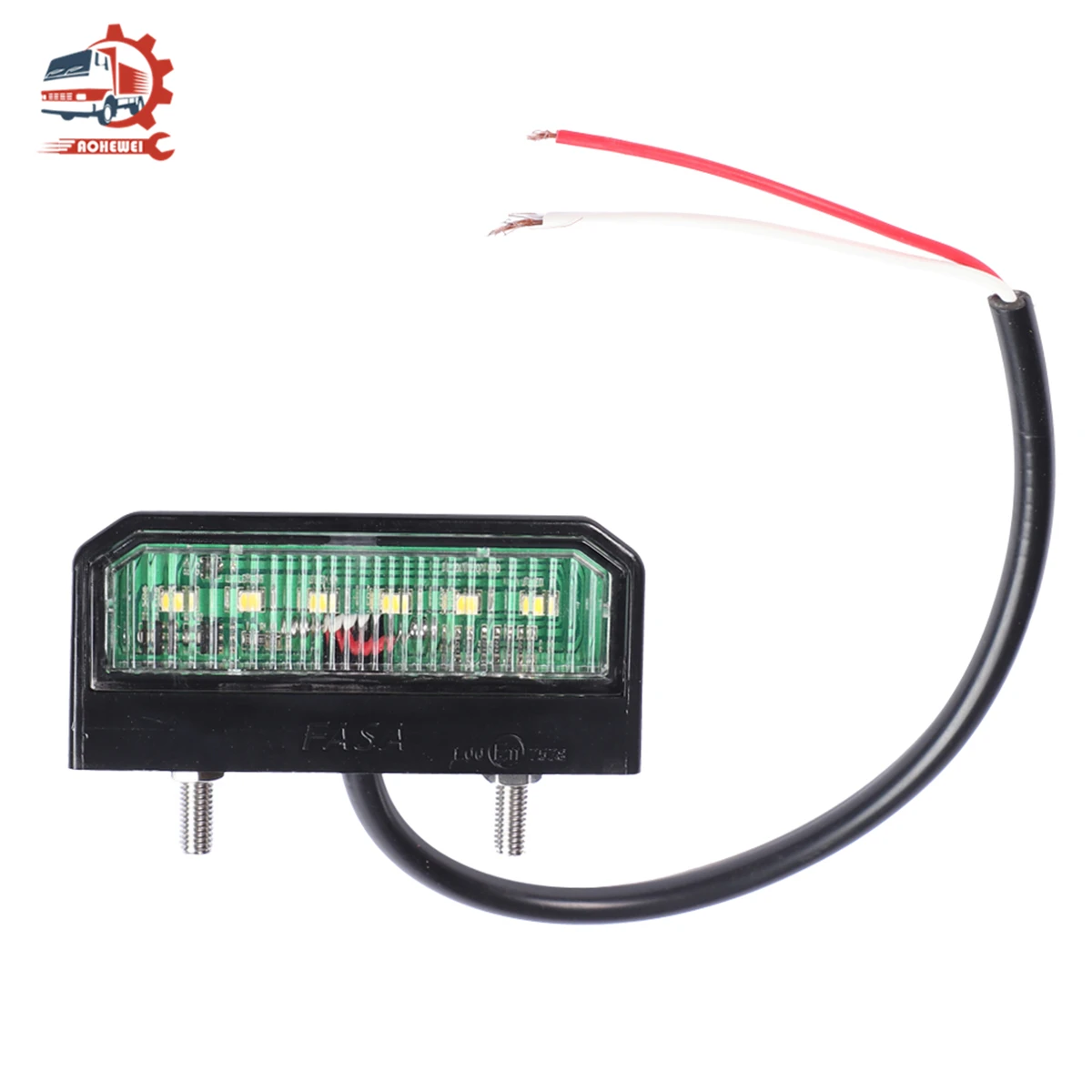 AOHEWEI 2x Waterproof 6 LEDs License Number Plate Lights Trailer Tail Number Rear Lamps 12-24V for Boat Truck Lorry Caravans
