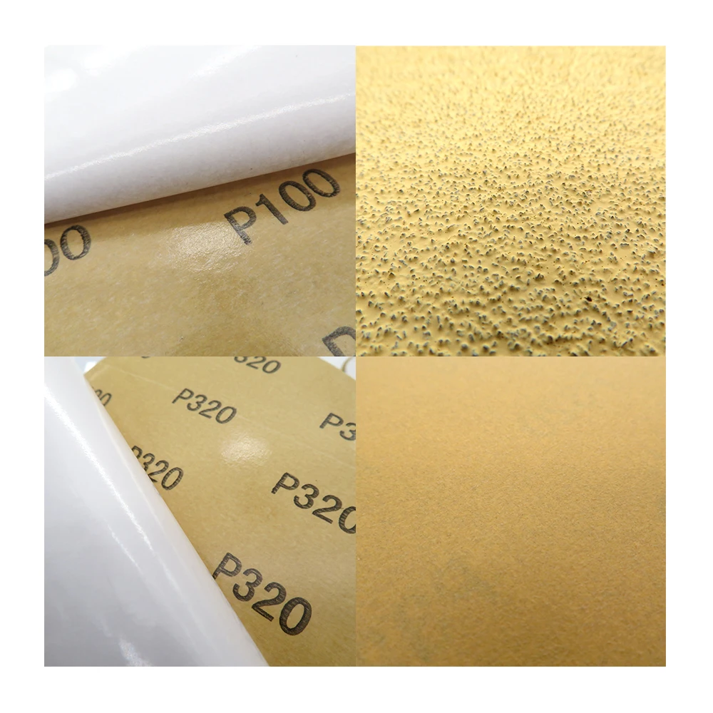 PSA/กาวกระดาษทรายทอง-6 นิ้ว 150 มม.แผ่นขัดอลูมิเนียมออกไซด์ 60 ถึง 1000 Grits 10/20/50 PCS สําหรับขัดและบด