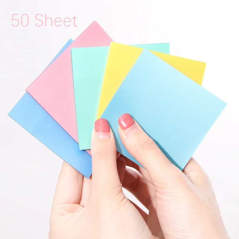 50 Sheets Transparent Memo Pad Pearlescent Sticky Notes Stickers Student Cute Stationery Office Accessories PET Waterproof