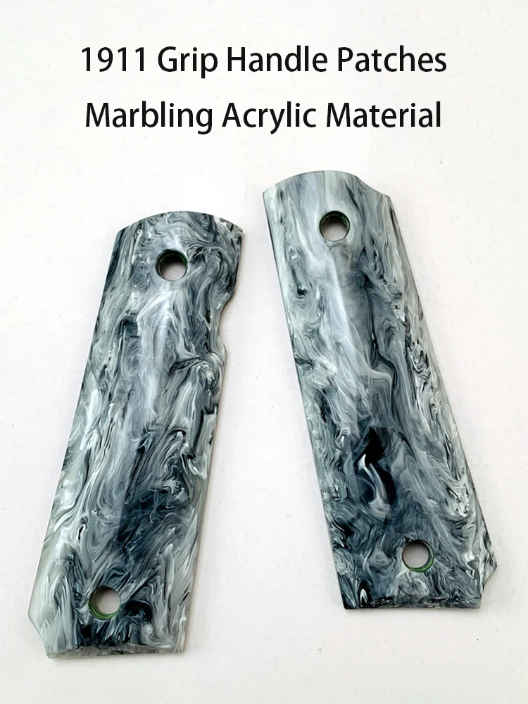 1 Pair Marbling Acrylic Material 1911 Grips Handle Patches CNC Custom Tactics DIY Making Shank Scale Accessories Marble Texture