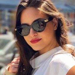 Branded Sunglasses 2021 Vintage Style Cat Eye Leopard Women Sun Glasses Brand Designer Trend Shades Glasses Gafas De Sol UV400