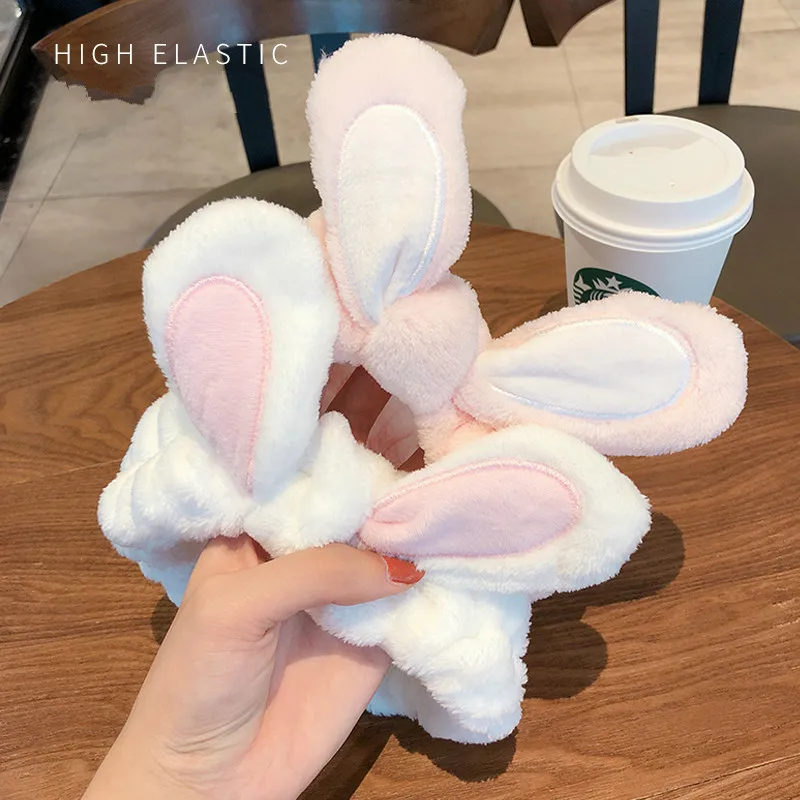 Wash Face Women Girls Hairbands Soft Warm Coral Fleece Bow Animal Ears Headbands Headwear Hair Bands Turban Hair Accessories