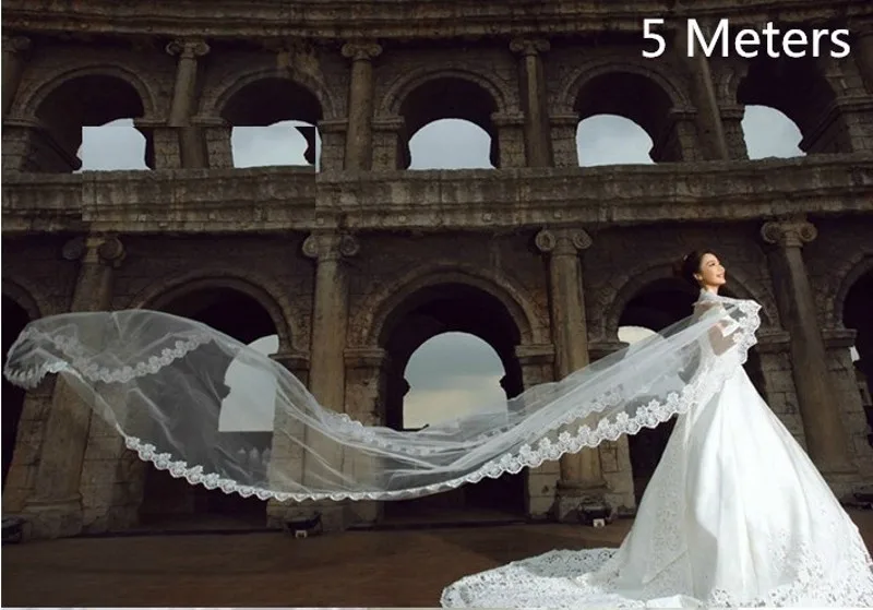 Wedding Bridal 2 Meters 3 Meters 5 Meters  Long One Layer Veil Elegant Wedding Accessories