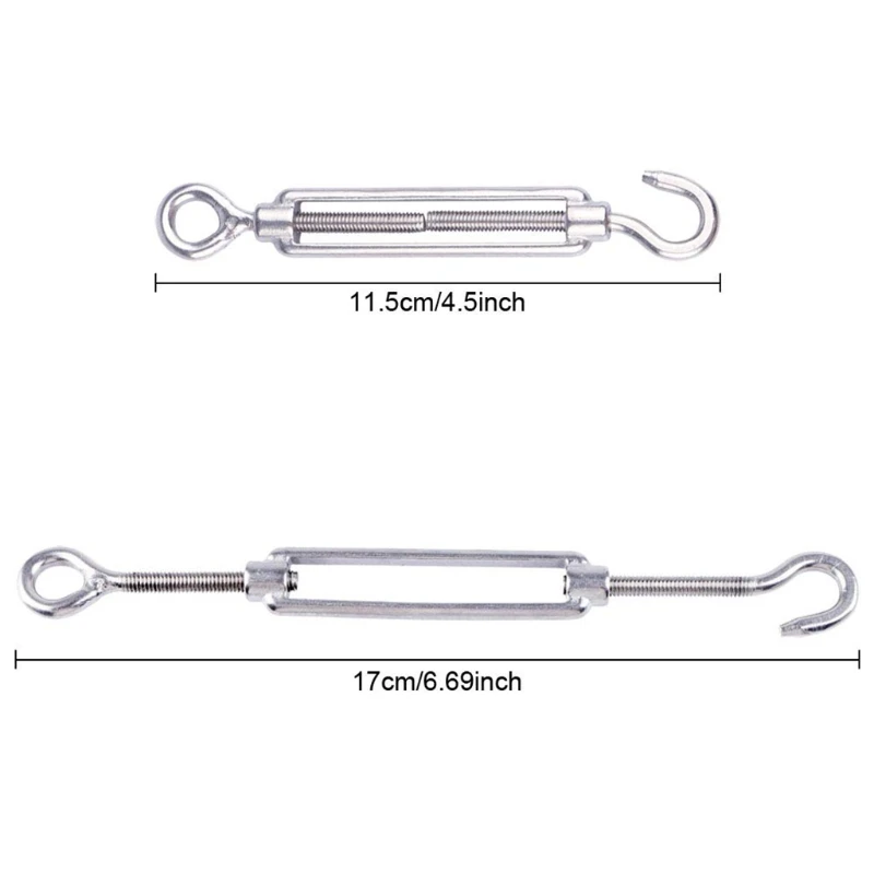 304 Stainless Steel Wire Rope, Cable Hook, Rope Suspension Kit, With Turnbuckle, Wire Clothesline, Wire Tensioner For Garden