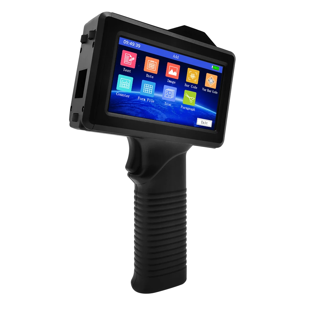 แบบพกพา Handheld Thermal Inkjet เครื่องพิมพ์ตลับหมึกสีดำสำหรับ12.7มม.QR รหัสแบทช์ตัวแปรวันที่หมายเลขโลโก้