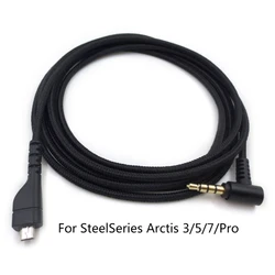 Nowy zamiennik zestawu słuchawkowego audio 3,5 mm TPE do kabla Steelseries Arctis 3/5/7/Pro linia do gier o długości 1,5 m/2 m