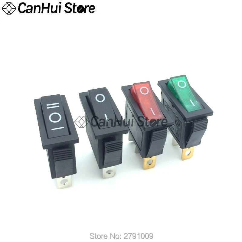 2Pcs KCD3 Rocker Switch ON-OFF-ON 2 / 3 Position 3 Pin Electrical equipment With Light Power Switch 15A/16A 250VAC 35*31*14mm