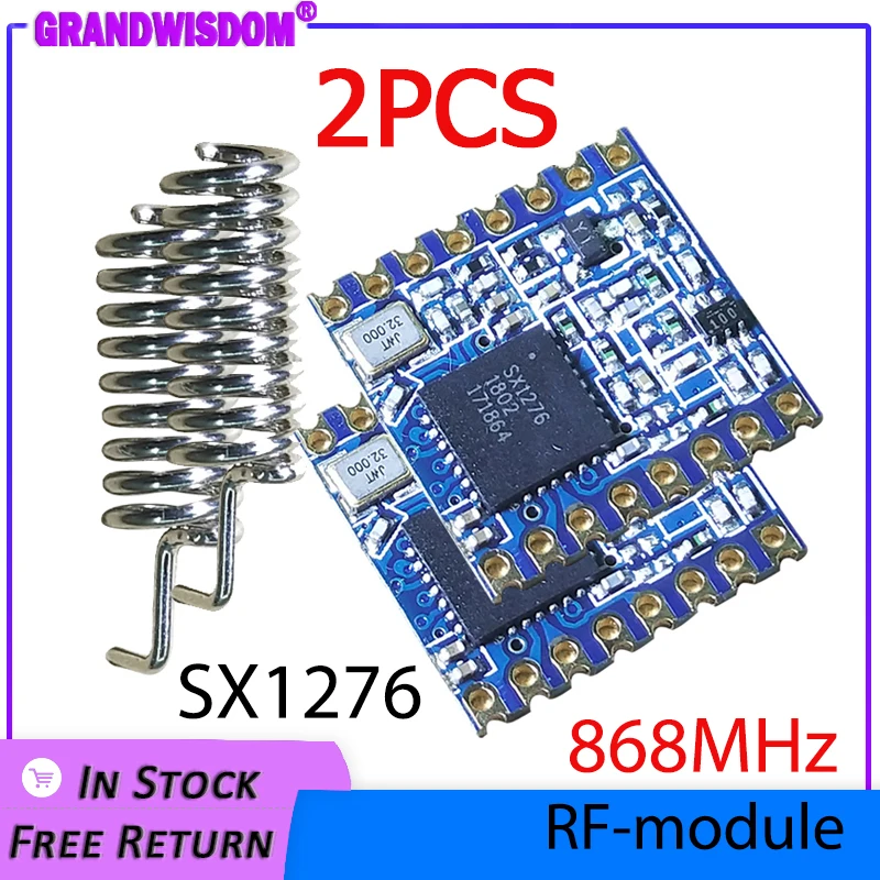 GWS 868MHz super low power RF LoRa module SX1276 chip Long-Distance communication Receiver Transmitter SPI IOT antenna